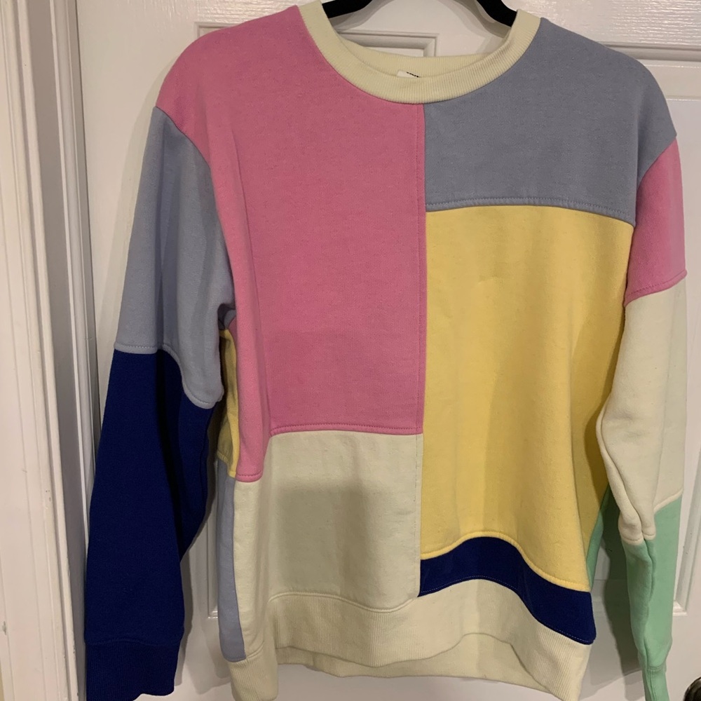 Vans Color-Block Pink and Yellow Sweatshirt